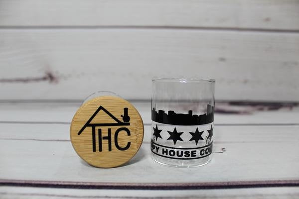 Chicago City Pride-Glass Stash Jar w/ Bamboo Suction Lid