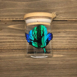 Chill Leaf Glass Stash Jar Container W/ Bamboo Suction Lid