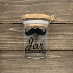 MyStash jar Glass Air Tight Smell Proof Stash Jar Container w/ Bamboo Suction Lid