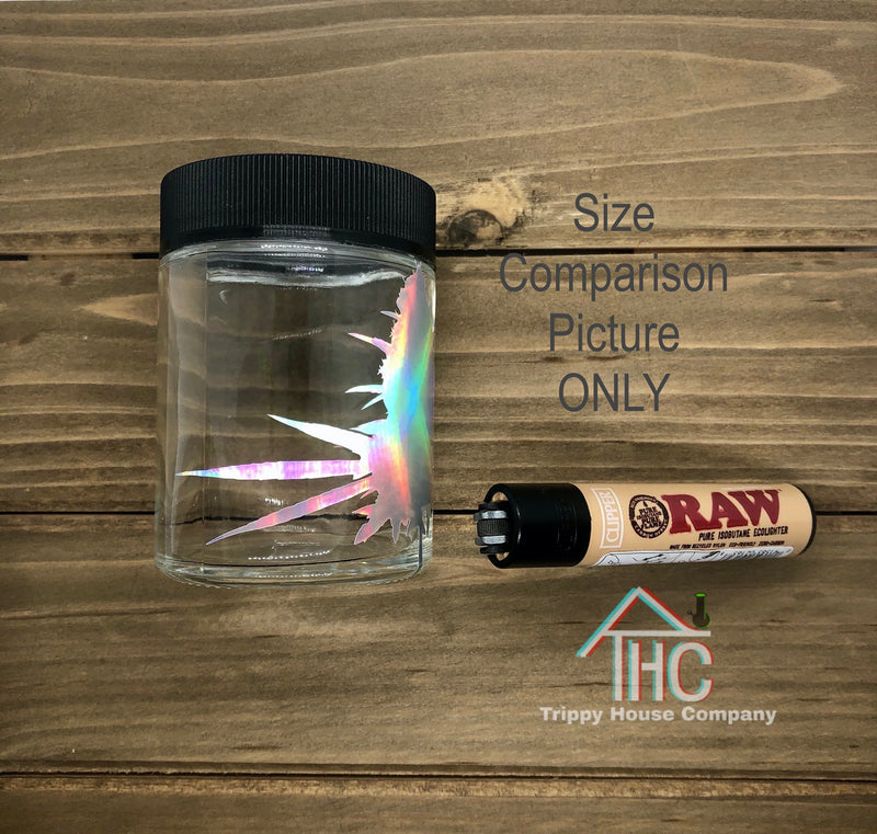 Personalize Name Nugg Clear Glass Stash Jar Container W/ Humidity Pack and Push n’ Twist Cap