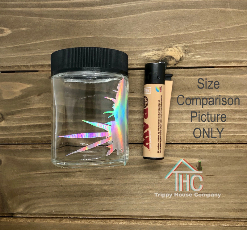 Personalize Name Nugg Clear Glass Stash Jar Container W/ Humidity Pack and Push n’ Twist Cap