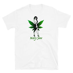 Mary Jane Leaf Short-Sleeve Unisex T-Shirt-Stoner Gift-weed-Cannabis-420-Medical Marijuana-Graphic-Mary Jane-THC CBD-Flower shirt-cute-girly