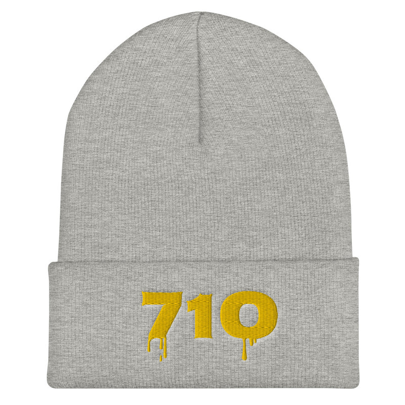 710 OIL Cuffed Beanie-Graphic Hat, Unisex cap, Baseball cap, Cannabis, Stoner, Funny, Marijuana, Mary Jane, 420, 710, Wax, OiL, DABS, GAS