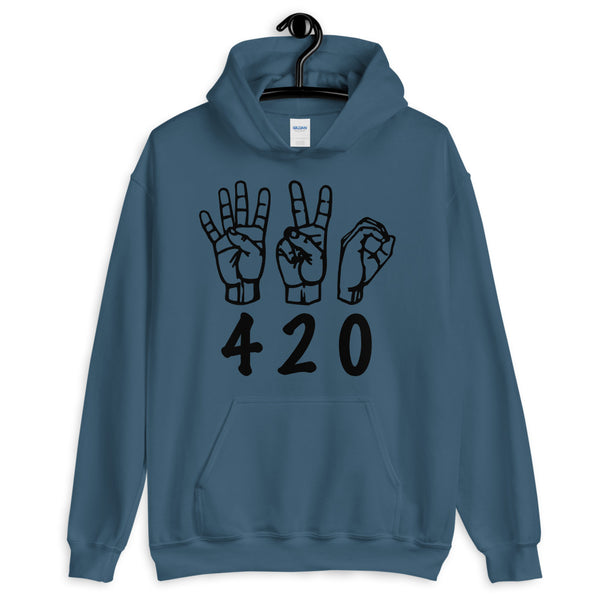 420 Hand Sign Language Graphic Unisex Hoodie