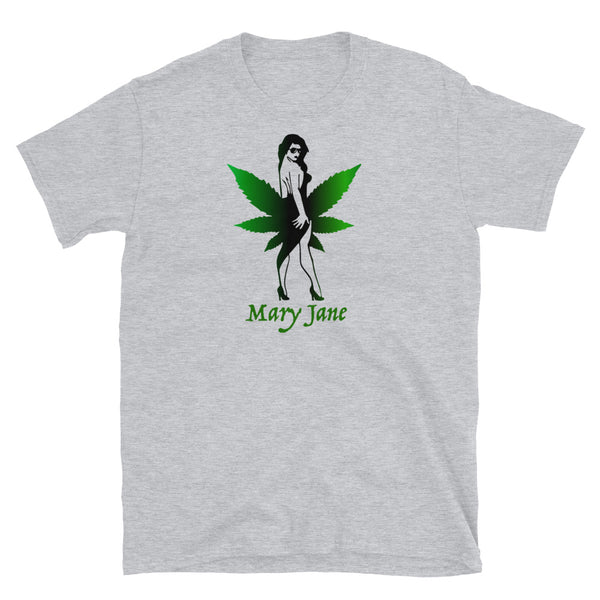 Mary Jane Leaf Short-Sleeve Unisex T-Shirt-Stoner Gift-weed-Cannabis-420-Medical Marijuana-Graphic-Mary Jane-THC CBD-Flower shirt-cute-girly