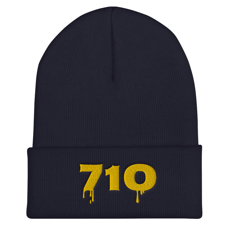 710 OIL Cuffed Beanie-Graphic Hat, Unisex cap, Baseball cap, Cannabis, Stoner, Funny, Marijuana, Mary Jane, 420, 710, Wax, OiL, DABS, GAS