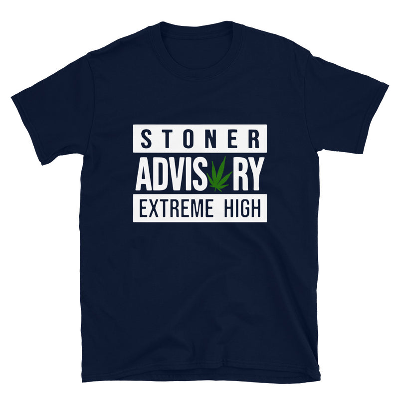 Stoner Advisory Label Short-Sleeve Unisex Black Font T-Shirt-Stoner Gifts-weed t-shirts-funny-Cannabis-420 Shirt-Medical Marijuana-Mary Jane