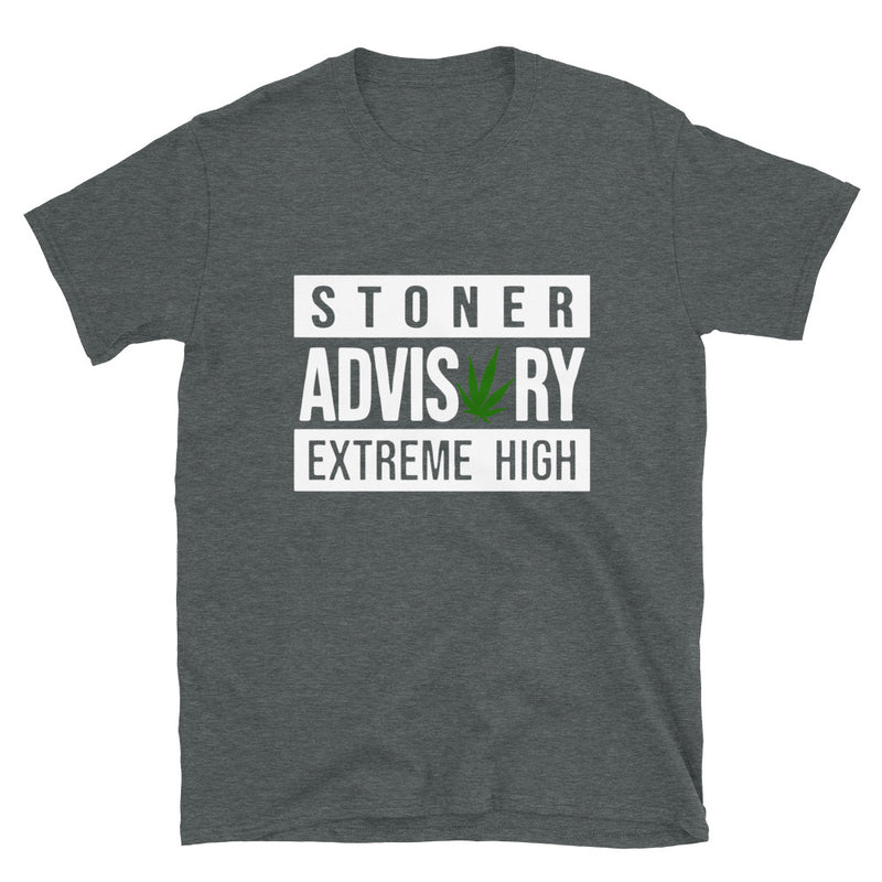 Stoner Advisory Label Short-Sleeve Unisex Black Font T-Shirt-Stoner Gifts-weed t-shirts-funny-Cannabis-420 Shirt-Medical Marijuana-Mary Jane