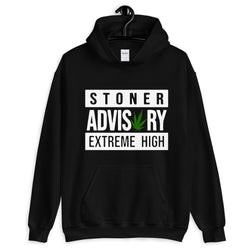 Stoner Advisory Extreme High Music Label Unisex Hoodie-Stoner Gifts-weed-710-Cannabis Smoker-420-Medical Marijuana-Mary Jane-beautiful-THC