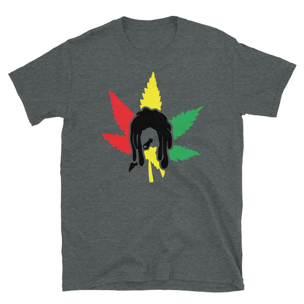 Rasta Weed leaf Short-Sleeve Unisex Black Font T-Shirt-Stoner Gift-weed t-shirts-unisex-funny-Cannabis-420 Shirt-Medical Marijuana-Mary Jane