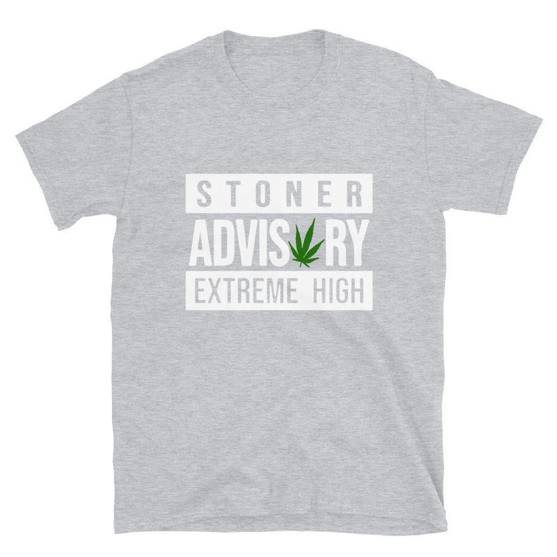 Stoner Advisory Label Short-Sleeve Unisex Black Font T-Shirt-Stoner Gifts-weed t-shirts-funny-Cannabis-420 Shirt-Medical Marijuana-Mary Jane