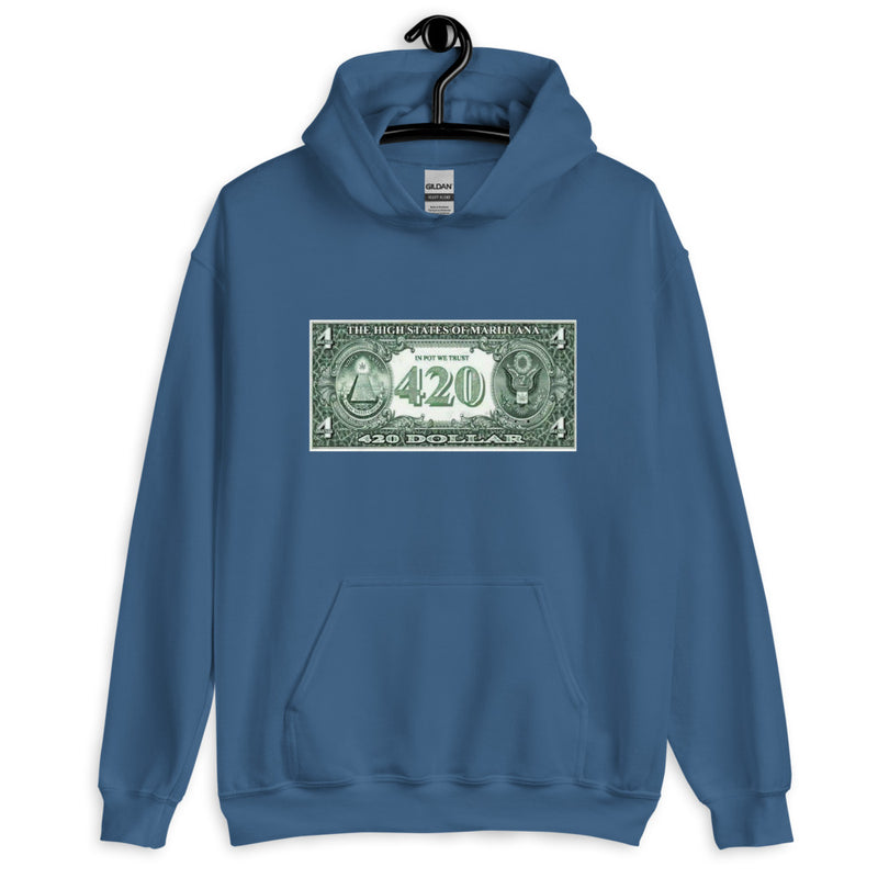 420 Dollar Bill Hoodies-Stoner Gift-Weed Hoodie-unisex-funny-Cannabis-Stoner Tee-420 Sweats-Medical Marijuana-Graphic hoody-Mary Jane-thc-us